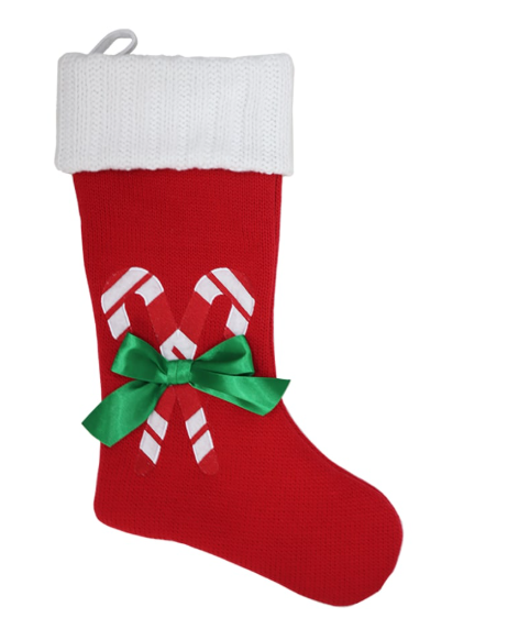 Candy Cane Stocking Red