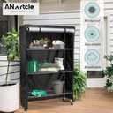 Shelf Covers for Wire Shelving,600D Waterproof&Dustproof Standing Shelf Unit Cover,Fits 5-Tier Adjustable Heavy Duty Storage Shelving Unit 36''L x 14''W x 72''H,Black