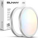BLNAN LED Flush Mount Ceiling Light Fixture, Super Slim 9 Inch LED Ceiling Light, 3000K/4000K/5000K 3 Color Selectable Ceiling Lamp - Round Flat Light Fixture for Kitchen Bathroom Shower (Silver)