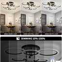 SEABLE Smart LED Ceiling Light, 7-Ring Modern Flush Mount Fixture, 130W Dimmable 3000K–6500K, WiFi Alexa & App Control, Black Ceiling Light for Living Room Bedroom Kitchen (31.8")