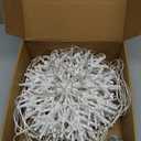 Christmas Snowflake Lights Outdoor - Plug-in 23.6ft 10 Drops 480LED Snowflake Window Lights, Connectable for Indoor Outdoor Porch Eaves Rooftops Pergola Canopy Christmas Decor (White)