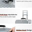 24 Inch Hardside Checked Luggage with Leather Handle, PC Zipperless Suitcase with Spinner Wheels and TSA Locks, Lightweight Checked Luggage for Travel, Grey