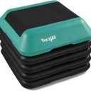 Yes4All 16"x16" Adjustable High Step Aerobic Platform with 4 Risers, Height-Adjustable 4"-6''-8''-10''-12" Step Aerobics Platform for Home Gym Exercise Fitness Workout (A. Green/Black)