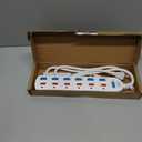 KMC 6 Outlet Power Strip with Multi-Outlet Independent Switches, Overload Protector,4-Foot Cord