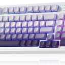 AULA S99 Wireless Keyboard, Tri-Mode Bluetooth/2.4GHz/USB-C Cute Creamy Gaming Keyboard with Number Pad RGB Backlit, Media Knob Custom Computer Keyboards for MAC Xbox PC Gamer - Gradient Purple
