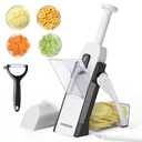 OYKEFAW Mandoline Slicer for Kitchen, 6 in 1 Vegetable slicer, Potato Slicer with Thickness Adjuster,Faster Kitchen Slicer for Meal Prep (just Slice, With Peeler/Cleaning Brush, Mandolin)