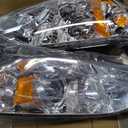 Headlight Assembly Pair for 2004-2009 Mazda 3 4DR Sedan Projector Chrome Housing Amber Reflector Left Right W/O Bulbs (Not Fit HID/Hatchback)