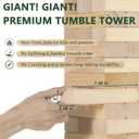 ApudArmis Giant Tumble Tower Stack to Over 5.2Ft, 60 PCS Pine Wooden Stacking Timber Tower,Classic Block Giant Outdoor Indoor Game for Adults, Fun Game at Backyard, Lawn, Party with Family & Friends, XL-Over 5 FT