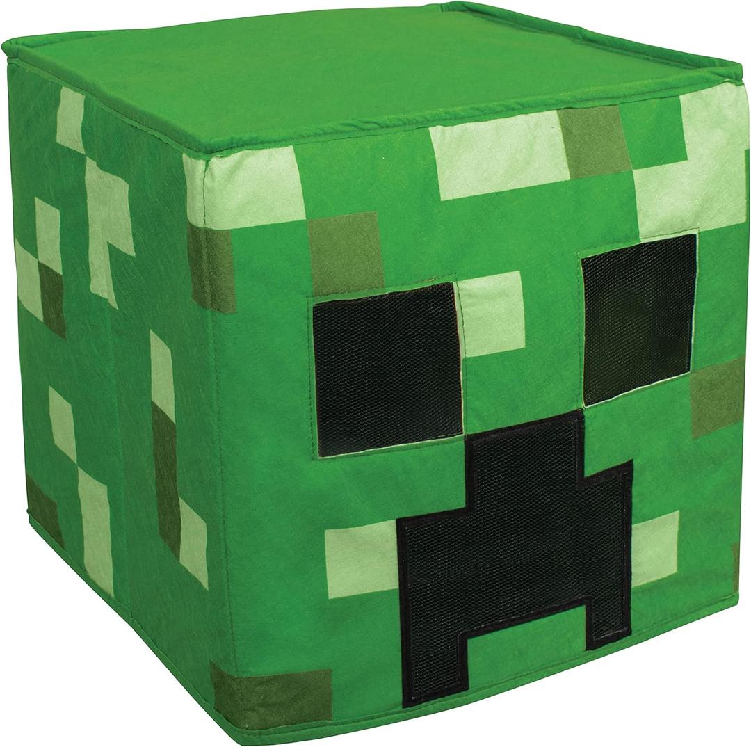 Minecraft Block Head Costume Headpiece, Official Minecraft Costume Accessories, Single Size Costume Mask (Green)