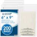Spartan Industrial - 6 X 9 (200 Count) Self Seal Clear Poly Bags with Suffocation Warning for Packaging, Shipping - Permanent Adhesive