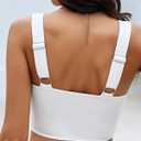 GRAPENT Bikini Tops for Women Cropped StrapCore Tankini Tops Beach Padded Knot Twist Cut Out Adjustable Swimwear Top Only (White, XL)
