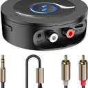 Bluetooth 5.2 Receiver for Home Stereo, RCA & 3.5mm AUX Out Put, Wireless Audio Adapter for Stereo Receiver&Amplifier, Low Latency HiFi Music Streaming