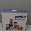 Ganiza Smoothie Blender, 900W Blenders for Shakes and Smoothies, 15-Piece Personal Blender and Grinder Combo for Kitchen, Smoothies Maker with 4 BPA-Free Portable Cup, Nutritious Recipe (Black)