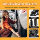 60 PCS Tire Repair Rubber Nail Kit with 2 Sizes, Professional Tire Plug Kit for Quick Puncture Repair, Self-Service Screw in Tire Plugs for Car, Truck, Motorcycle, Tractor Tires