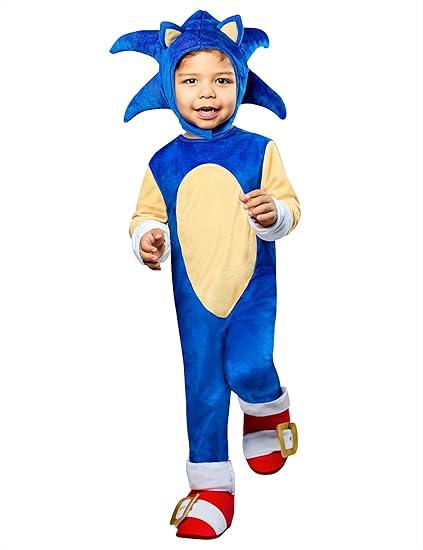 Rubies Sonic the Hedgehog Sonic Costume Jumpsuit in Blue With Booties and Headpiece For Toddlers, Small