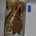 DREAM PAIRS Women's Chunky Strappy Heels Square Open Toe Ankle Buckle Low Heels Sandals for Daily Wedding Party Dress Size 9