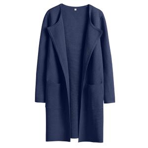 ANRABESS Womens Cardigan Sweater Open Front Knit Long Coatigan Dressy Casual Jacket Coat 2025 Fall Outfits Classy Clothes (Large, Navy Blue)
