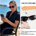 OCCI CHIARI Sun Reading Womems Oversized Blue Light Blocking Sun Readers Outdoor UV400 1.0 1.5 2.0 2.5 3.0 3.5