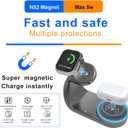 For Apple Watch Charger,Magnetic Fast Charging Dock Compatible with iWatch Series 11/Ultra/SE/10/9/8/7/6/5,for Apple Watch Airpod Charger Stand Holder,Watch Charging Station Cable(Gray)