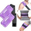 Ice Packs for Injuries Large, 2 Packs Reusable Hot & Cold Ice Packs with Adjustable Strap, Alleviate Joint and Muscle Pain, Flexible Therapy on Head, Shoulder, Knee, Arms, Legs (Purple, 13 x 6 Inch)