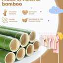 Bamboo Kids Clothing Rack with Dual Poles, Child Dress Up Rack, Clothing OrganizerRack, Small GarmentRack, Perfect for Costumes and Accessories (White)