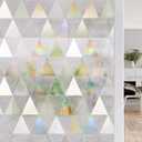 Window Privacy Film, Decorative Stained Glass Rainbow Privacy Film,Frosted Window Glass Covering,Static Cling Sticker, Anti-UV Sun Blocker Heat Control for Home (23.6" x 78.7")