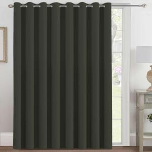 H.VERSAILTEX Blackout Patio Curtains 100 x 96 Inches for Sliding Door Extral Wide Blackout Curtain Panels Thermal Insulated Room Divider - Grommet Top, 8' Tall by 8.5' Wide - Olive