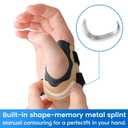VELPEAU CMC Thumb Brace for Arthritis Pain and Support, with High Elasticity and Anti Slip Wrist Strap, Comfortable Thumb Splint Stabilizer for Osteoarthritis for Women and Men (Khaki, Right Hand, XS)