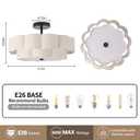 MeiShiDeng 17.7" Semi Flush Mount Ceiling Light,3-Light Gold Fixture