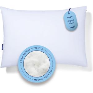 Casper Sleep Original Pillow, Standard Size Medium Soft Feel, Down-Alternative Fill, Supports Side, Back & Stomach Sleepers, Neck Pain Relief, Machine Washable