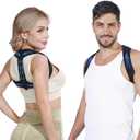 2PCS Posture Corrector for Women & Men - Adjustable Upper Back Brace Straightener Suitable for Lumbar, Shoulder, Neck, Scoliosis, Providing Comfortable Elastic Support and Pain Relief