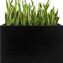 Metal Planter Box, No Installation Galvanized Steel Folding Rectangular Planter with Drainage Holes, 35.5"x 10"x 28" Black Outdoor Planter for Porch/Patio/Garden (Large)