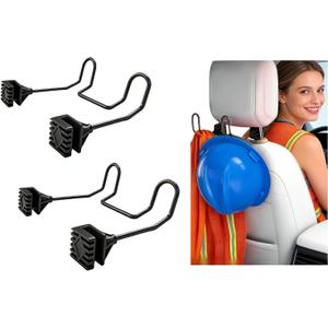Hard Hat Holder for Truck, 2 Pack Heavy Duty No Drill Hard Hat Buddy, Universal Cowboy Hard Hat Holder for Truck Car SUV, Vehicle Seat Back Organizer for Hard Hats & Caps