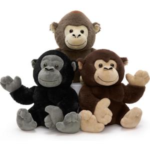 Tezituor 3 Packs Gorilla Stuffed Animals, Orangutan Plush Toy Gifts for Kids 12 Inches