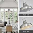 Black Farmhouse Pendant Lights Matte Pendant Lighting for Kitchen Island Industrial Adjustable Height Vintage Dome Hanging Light Fixtures for Barn, Dining Room 1 Pack