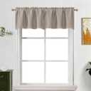 Lecloud Stone Valance for Windows 14 Inch Length, Privacy Thermal Insulated Room Darkening Short Curtain, Farmhouse Rod Pocket Kitchen Curtains for Cafe Basement Cabinet, 60" W x 14" L, 1 Panel