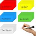 Dry Erase Magnetic Labels, 4x2 Inch, 40 Pieces in 5 Colors, Reusable, for Whiteboards, Locker, School, Classroom, Office, Home (Multicolored)