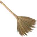 Outdoor Broom for Floor Cleaning, 43.3'' Length Heavy-Duty Natural Grass Broom for Sweeping Concrete Courtyard Garage Patio Indoor Home Kitchen Office Lobby