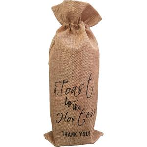A Toast to the Hostess Wine Bag, Thank Yor Hostess Gift for Women,Bridal Shower Baby Shower Hostess Gift, Burlap
