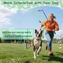 Flirt Pole for Dogs Heavy Duty, Interactive Chase & Tug of War Teaser Wand with Detachable Replacement Knot Ball and Rope Chewing Toys Flirt Stick for Small Medium Large Dogs Exercise & Training