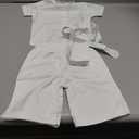 IDOPIP Baby Boys Formal Suit Set Short Sleeve Romper Suspenders Shorts Pants Bowtie Wedding Tuxedo Outfits Cake Smash Clothes (18-24 Months, White)