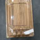Kikcoin Acacia Wood Cutting Boards for Kitchen, 3 PCS Wooden Cutting Board Set with Holder, Chopping Board with Compartments and Juice Groove, Solid Charcuterie Boards Serving Tray Wood Butcher Block