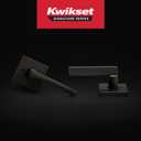 Kwikset Halifax Interior Privacy Door Handle with Lock, Door Lever For Bathroom and Bedroom, Venetian Bronze Reversible Keyless Push Button Lock Door Lever, with Microban Protection, Square Rose