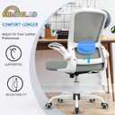 Mimoglad Ergonomic High Back Mesh Office Chair, Adjustable Lumbar Support, Thickened Seat Cushion (Modern, Moon Gray), Large