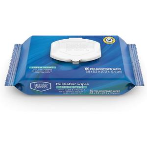 Berkley Jensen Flushable Wipes, Fresh, 60 ct