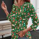 Rapbin Women Blouses Dressy Casual Spring Tops 3/4 Length Sleeve Womens T Shirts V Neck Criss Cross Tees