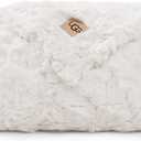 UGG Adalee Faux Fur Throw Blanket Luxury Lightweight Cozy Soft Throw for Couch Bed or Chair Hypoallergenic Machine Washable Double-Sided Fluffy Blanket Home Decor, 50-inch x 70-inch, Natural White