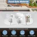 Large Stone Dish Drying Mat for Kitchen Counter,24"(L)16"(W) Quick Dry Absorbent Diatomaceous Earth Dish Drying Mats,Owl Shape Design Drying Pads for Cups Dishes Bottles (White)