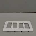 (2 Pack) BESTTEN USWP6 Matte Snow White 4-Gang Screwless Wall Plate, Decorator Outlet Cover, for Light Switch, Dimmer, USB, GFCI, Receptacle, H4.69 x W8.35