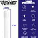 Konideke Type B F17T8 LED Replacement, 24 Inch Light Bulb 10W, 2ft LED Tube F20T12 Replacement Bulb for Cabinet,Store,Shop, G13 Base Double Side Power Input Ballast Bypass, Daylight 1250Lm 6 Pack